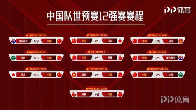 中国足球队赛程