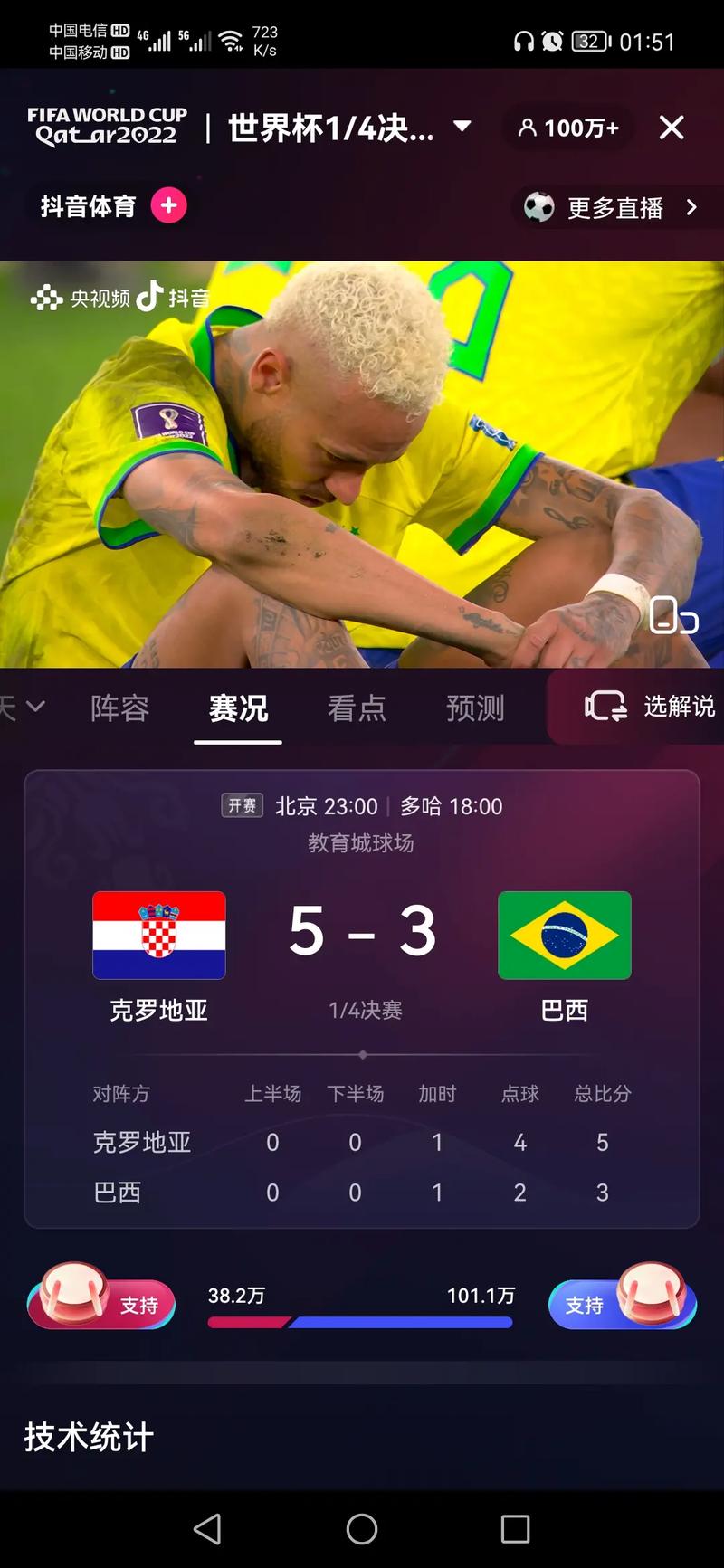巴西vs克罗地亚直播的相关图片
